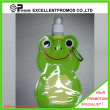 Personalizado botella de agua plástica plegable con anillo de acero inoxidable (EP-B125515)